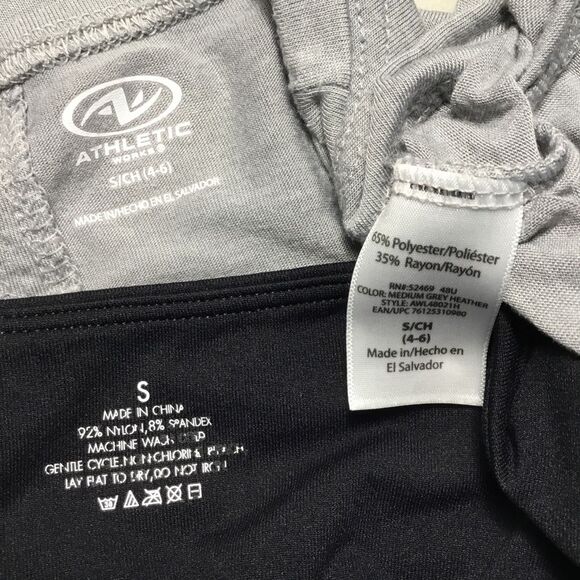 Lot of two athletic tops grey black stretchy size S  round neck long sleeve - Picture 7 of 9